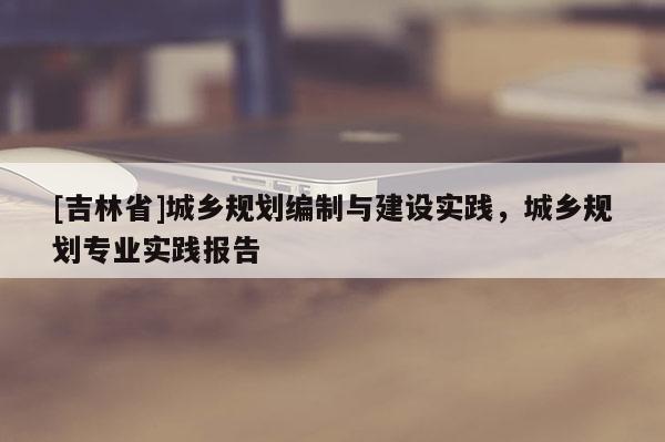 [吉林省]城鄉規劃編制與建設實踐，城鄉規劃專業實踐報告