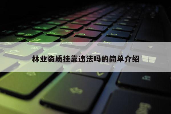 林業資質掛靠違法嗎的簡單介紹