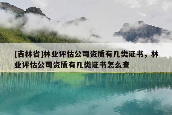 [吉林省]林業評估公司資質有幾類證書，林業評估公司資質有幾類證書怎么查